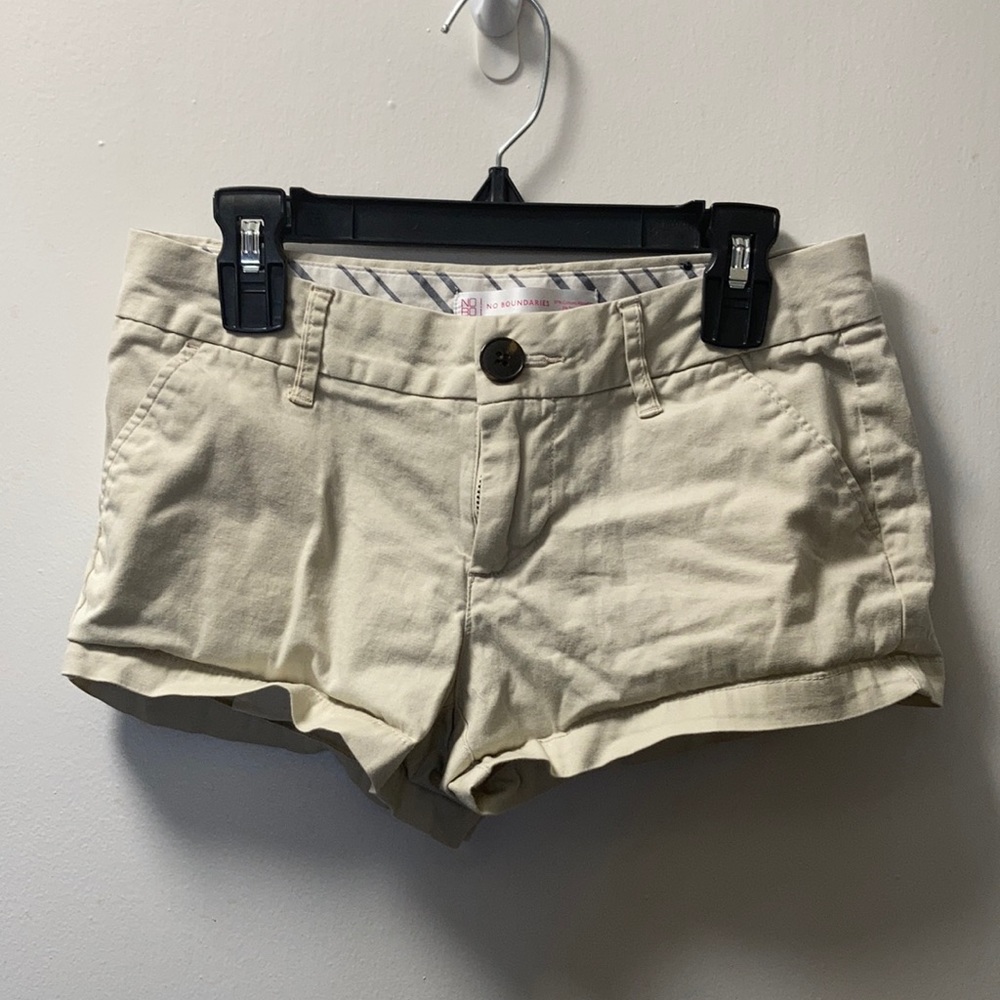 No Boundaries Light Beige Khaki Short Shorts